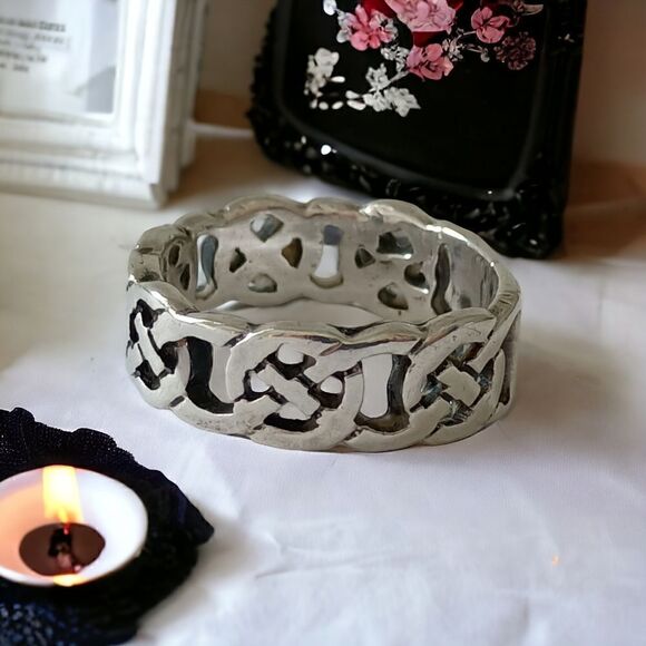 Sterling Silver Celtic Knot Band Ring Sz 8 925 Irish Viking Gaelic Scottish - Picture 9 of 16